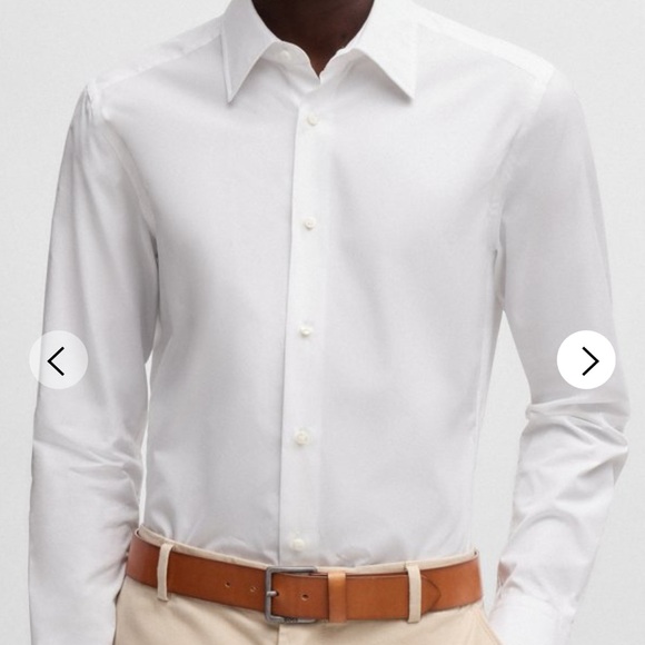 Boss Tan Leather Belt with Silver Buckle - Picture 2 of 2